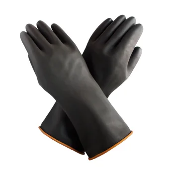 

Black Thick Industrial Anti-Acid Alkali Gloves Waterproof Extended Protection of Labor Insurance Latex Chemical Defense Gloves
