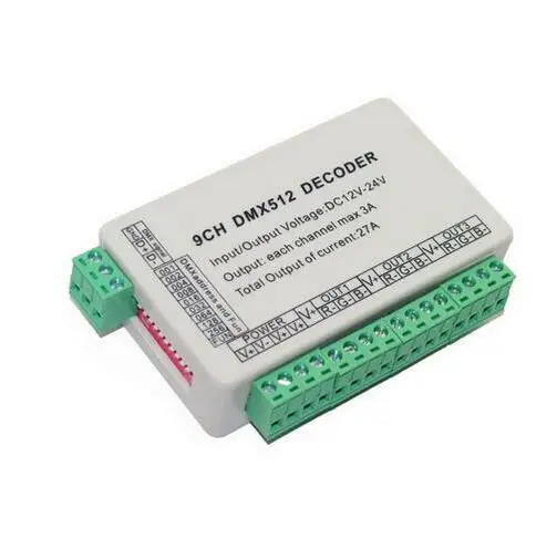 

best price 1 pcs 9 channe dmx512 decoder LED Controller led decoder