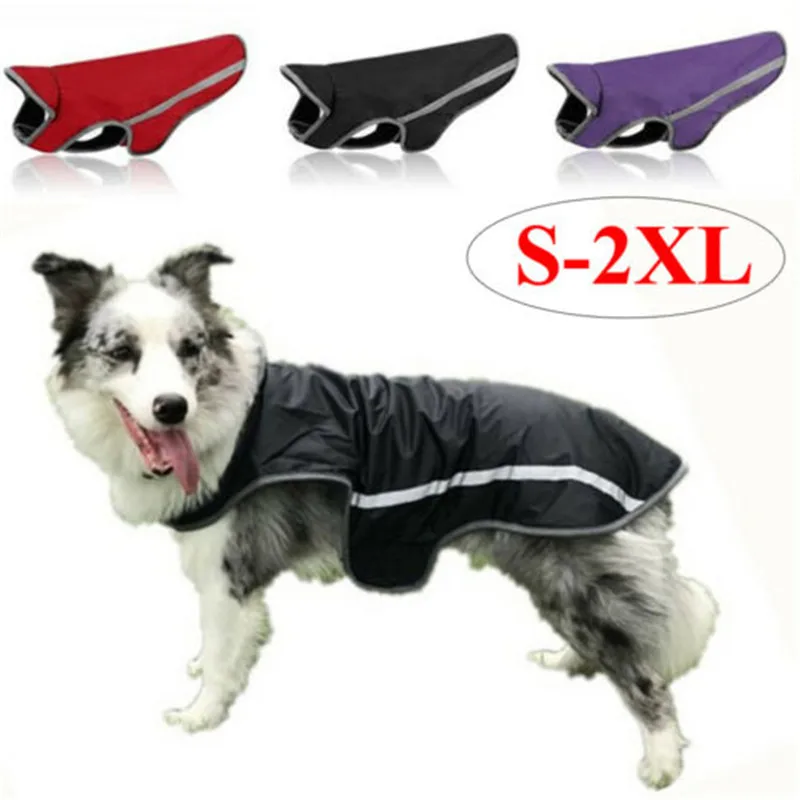 Пальто для собак водонепроницаемая куртка плащ костюм для маленьких больших размеров одежда средних размеров костюм непромокаемый дождевик эластичная лента дышащее пальто
