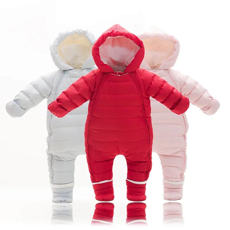 

Winter Warm Infant Baby Rompers Jumpsuit Kids 0-2 Years Duck Down Overalls Snowsuit Toddler Boys Girls Romper Costume Clothes