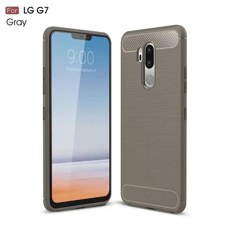 Mokoemi модный Ударопрочный Мягкий силиконовый чехол 6," для LG G7 чехол thinq для LG G7 чехол для телефона - Цвет: Gray
