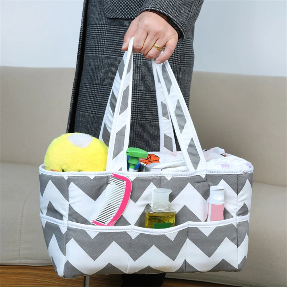 

New Fashion Mummy Maternity Diaper Bag foldable baby diaper storage box portable storage bag trolley storage bag