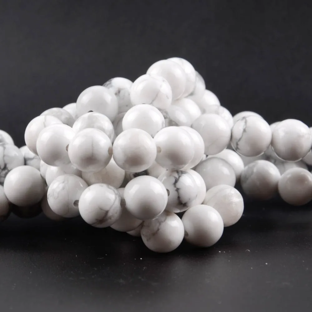 Натуральный Мрамор говлита Белый Бирюзовый Камень Бисер для изготовления