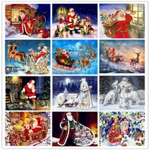 

5D DIY Diamond Painting Christmas Santa Claus NEW Full Square Rhinestone Cross Stitch Diamond Mosaic Embroidery Christmas Gift