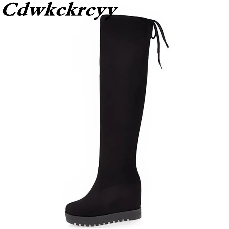 Aumento Tamaño 34 La Promoción Tacón Mujeres Caballería Interno Botas Inferior De Rodilla 43 Estilo 2plush 1 Nuevo Sobre Grind Grueso Alto Invierno AAwOxYT