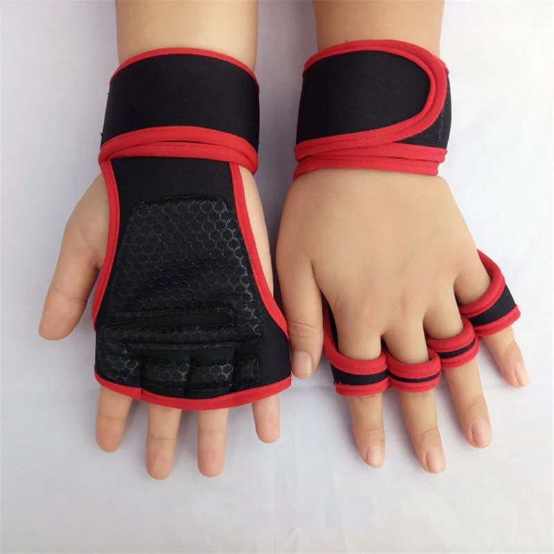 Weight Lifting Gloves Wrist Support Fitness Cross Training Hand Guards Powerlifting Silicone Padding Non-slip Breathable Gloves