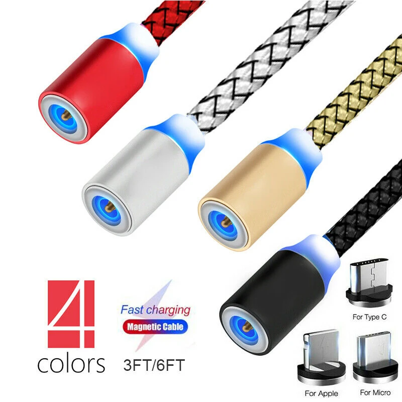 UGI 1 м 2 Магнитный нейлоновый Micro USB кабель для синхронизации данных и зарядки iPhone 6 7