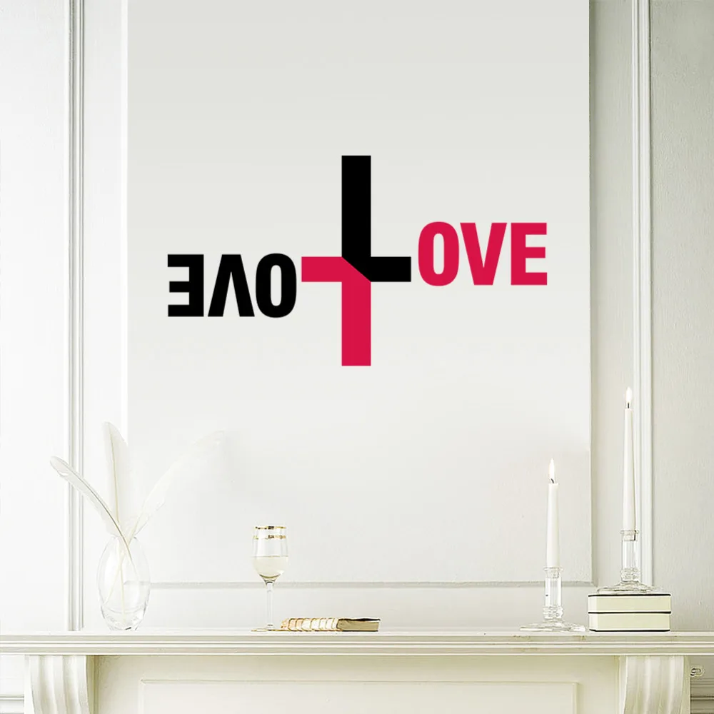 Us 173 13 Offkleurrijke Liefde God Muur Vinyl Sticker Cross Muurtattoo Jezus Christus Psalm Bid Bijbel Slaapkamer Muurschildering In Wandstickers