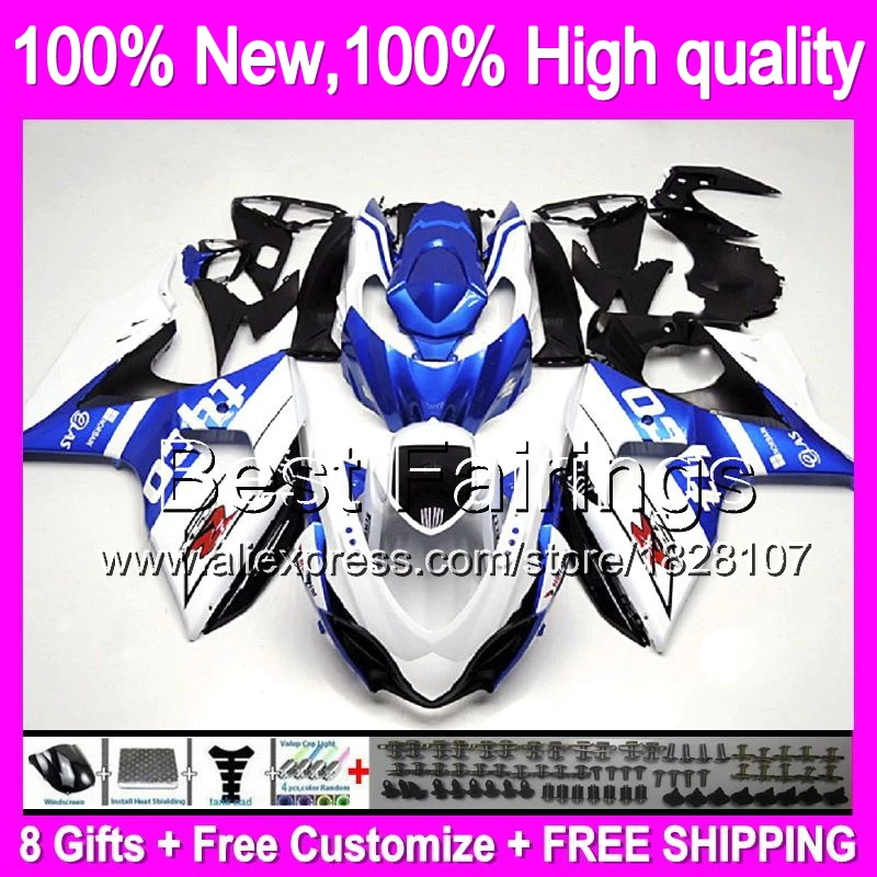 

Fairing For SUZUKI GSXR1000 09 10 Blue white 11 12 13 GSXR-1000 90B16 GSX R1000 K9 GSXR 1000 2009 2010 2011 2012 2013 +Decal