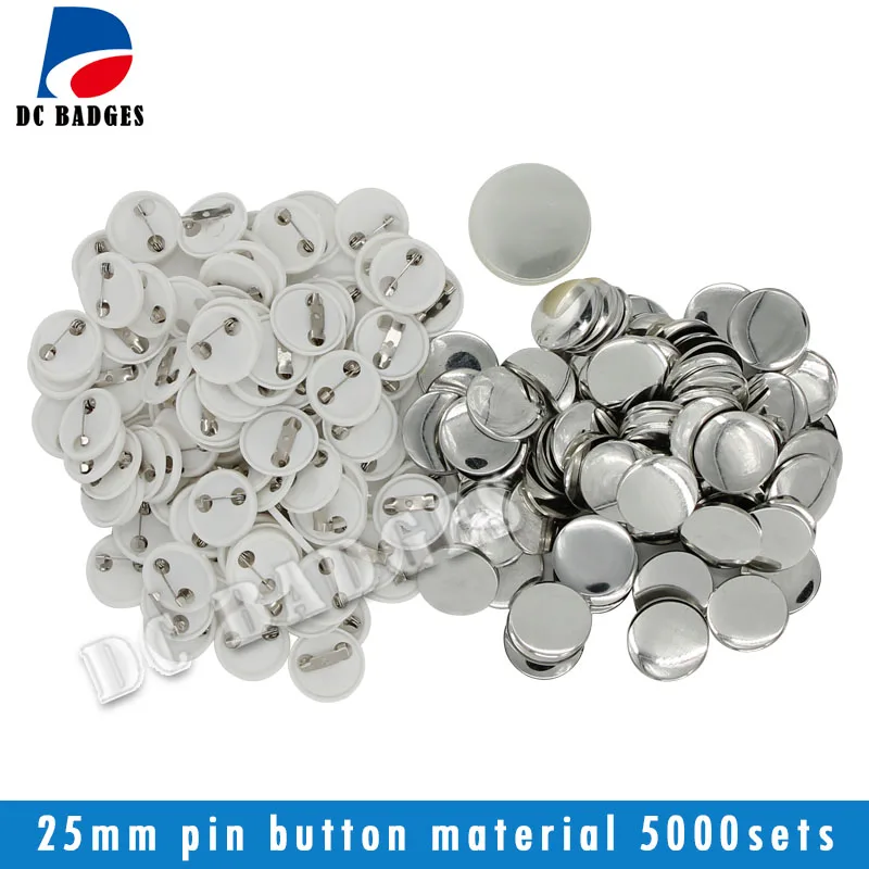 

free shipping 5000sets 1"( 25mm) blank pin button badge material,plastic back button