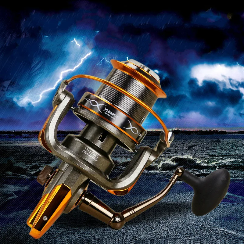 Carretel de Pesca Alça de Pesca 13 + 1 Esquerda Direita Dobrável gt Molinete 4.6: 1 At8000 At9000 Água Salgada Carretel Fluxo bb –
