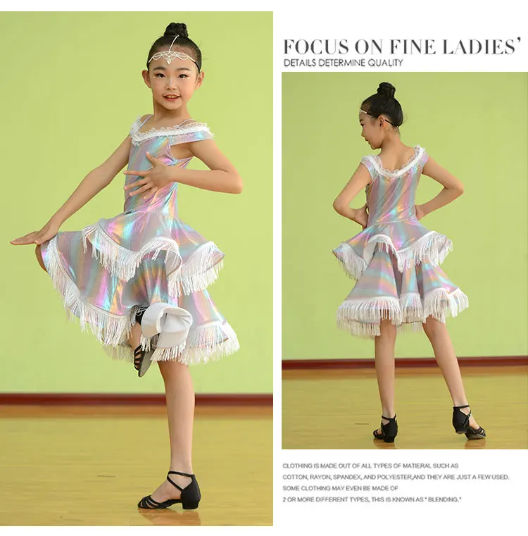Детская одежда, платья для участия в конкурсах бального танца, детская юбка с бахромой латиноамериканских танцев танцевальное платье для девочек костюмы для латиноамериканских танцев наряды DQS1741