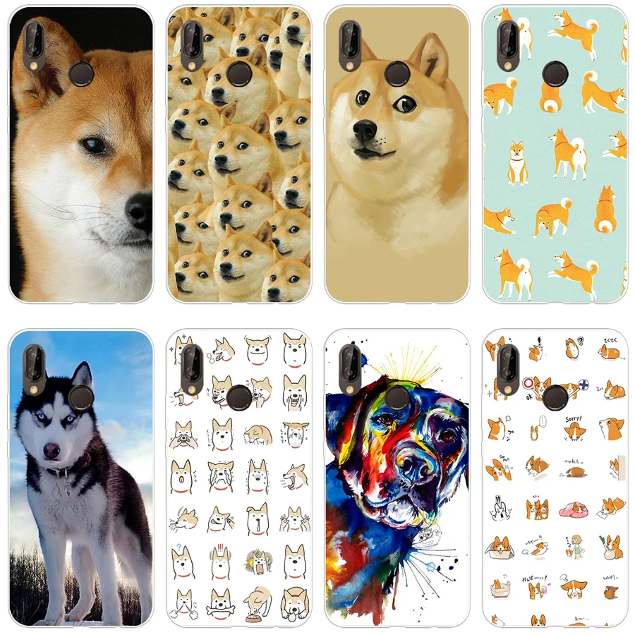 24H doge Soft Silicone Tpu Cover Case for huawei p 20 lite pro y6 2017 mate 10 | Мобильные телефоны и аксессуары