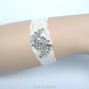 

White Women's Sexy Garter Lace Belt Legs Ring Harness Bridal Garter Set Crystal Rhinestone Wedding Garter