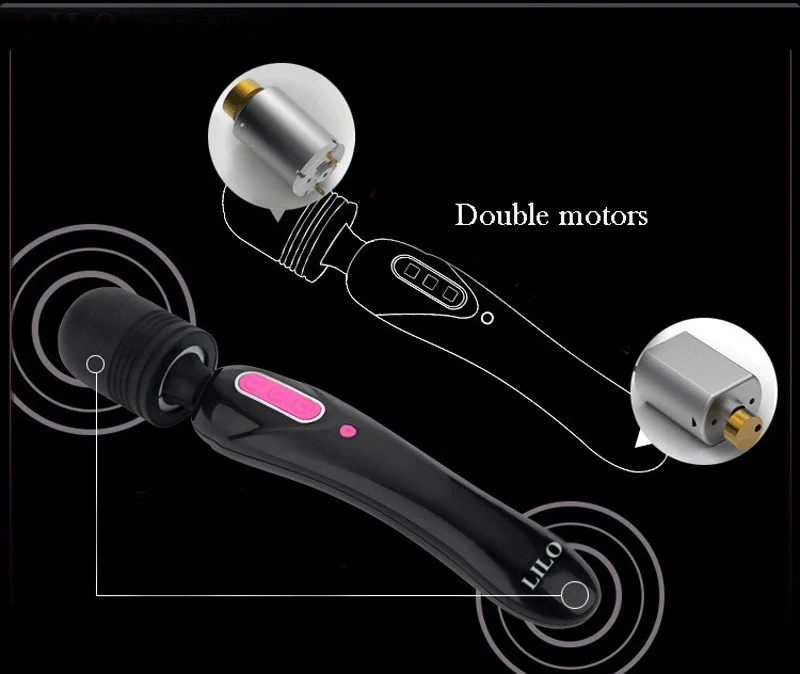 LILO Rechargeable Magic Wand Powerful Body Massager Clitoral Vibrator AV Vibrators Adult Sex Toys for Couples Sex Products 5 LILO Rechargeable Magic Wand Powerful Body Massager Clitoral Vibrator AV Vibrators Adult Sex Toys for Couples Sex Products 5