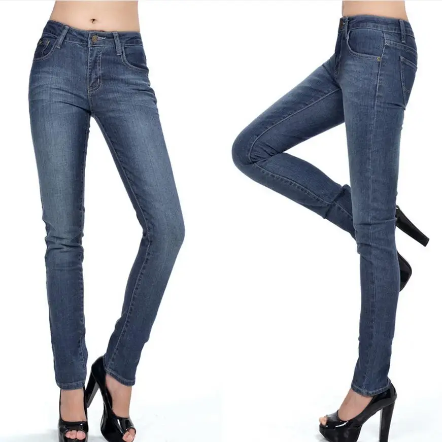 3 styles Wholesale great quality Raise Hip cotton Jeans middle waist pants feet Japanese version 2017
