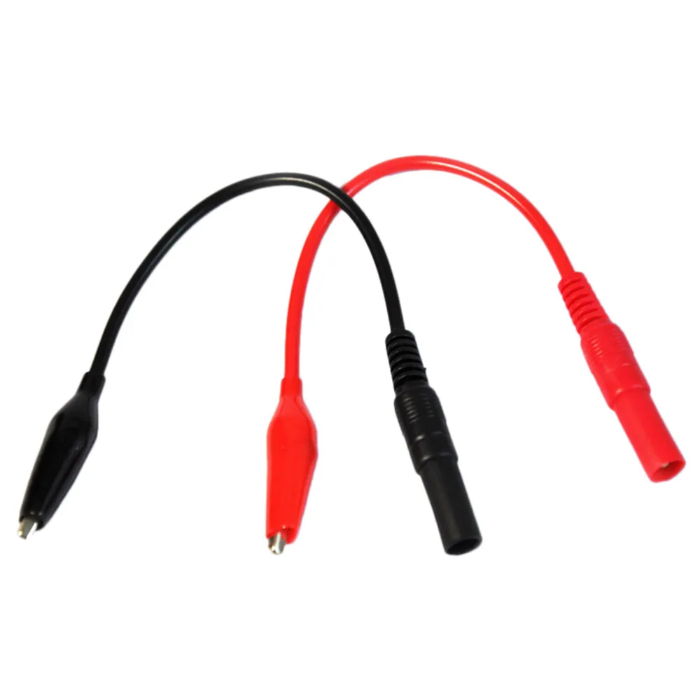 

2pcs practical Lead & Alligator Crocodile Clip Electrical Clamp Probe Red+Black MultiMeter Test For Fluke Meter Testing