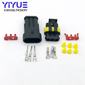 

5Set Super seal AMP Tyco connector 1.5 Kit 3Pin Waterproof Female and Male Electrical automotive Wire Connector Plug 282087-1