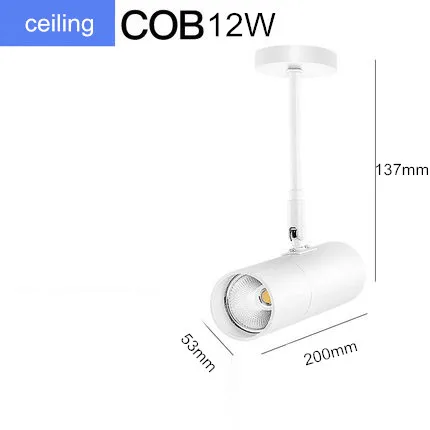 Современные светодиодные потолочные лампы на 360 градусов вращающийся COB фоновый Точечный светильник фойе рельсовая лампа Потолочные светильники Светильник ing - Цвет корпуса: 12W ceiling mounted