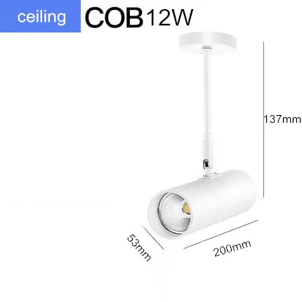 12W ceiling mounted Современные светодиодные потолочные лампы на 360 градусов вращающийся COB фоновый Точечный светильник фойе рельсовая лампа Потолочные светильники Светильник ing - Цвет корпуса: 12W ceiling mounted