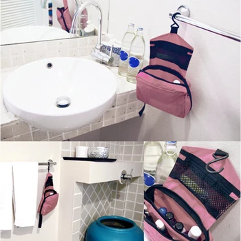 

Waterproof Nylon Travel Organizer Bag Unisex Women Cosmetic Bag Hanging Travel Makeup Bags Washing Toiletry Kits Storage Bags