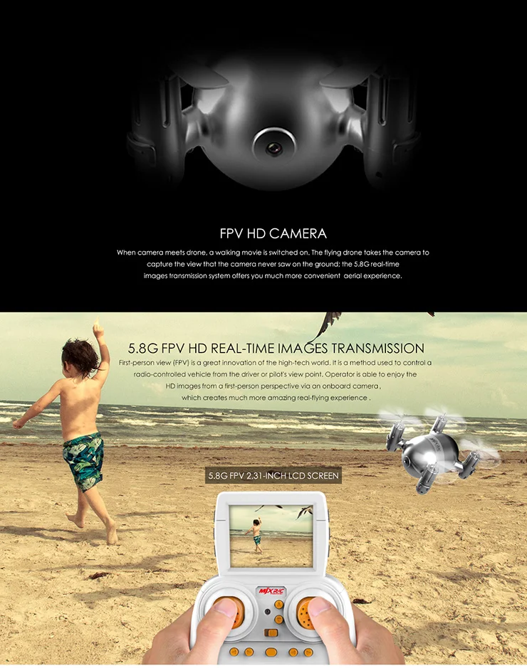 MJX X909T X-Series 5.8G FPV With HD Camera Headless Mode Mini RC Quadcopter RTF