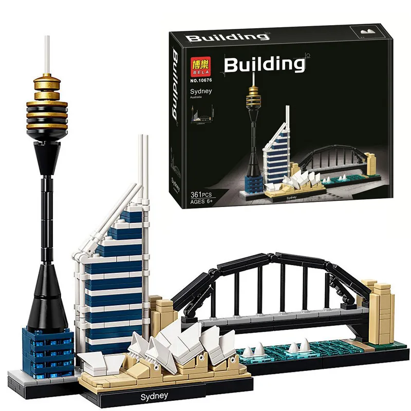 Bela 10676 Architecture Building Sets Sydney Opera House Tower Bridge Building Block 361pcs Brick Compatible With Bela