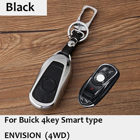 BooYuu цинковый сплав дистанционного ключа автомобиля оболочки ключа чехол для Buick Avenir Envision 2WD Envision 4WD Verano Lacrosse 3 4 5 Кнопка - Название цвета: Black