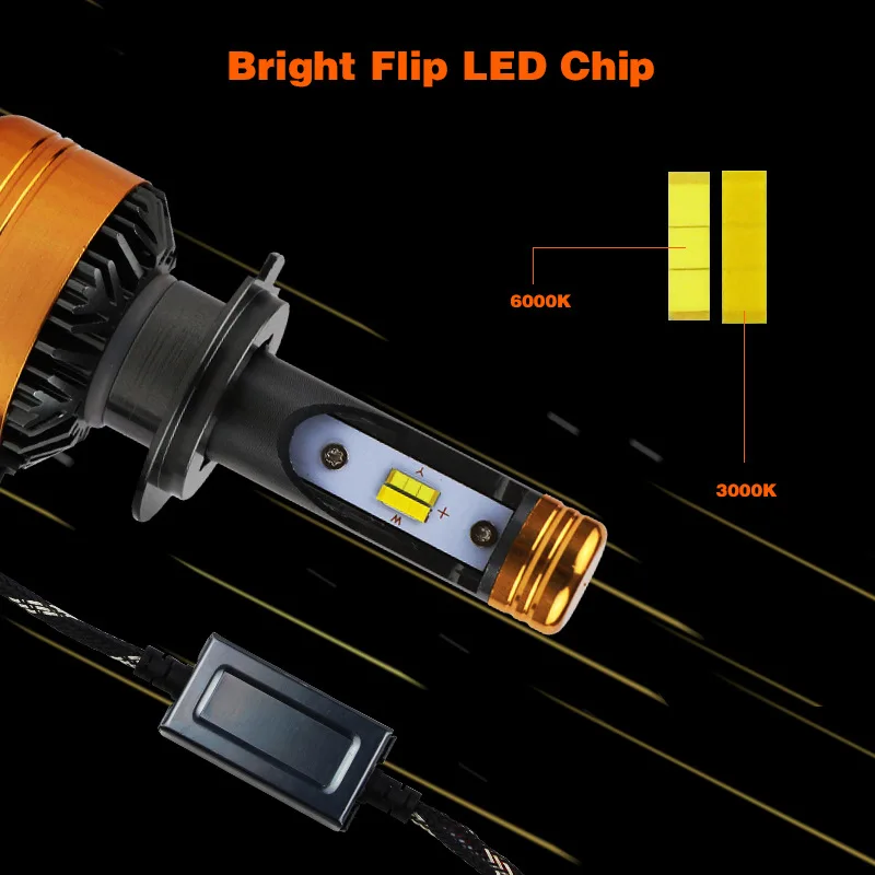 Z5 светодиодный Tri Цвет 3 цвета лампы H7 светодиодный H4 H1 H8 H9 H11 9005 9006 50 Вт 5800LM сальто чипов 3000 К 4300 К 6000 К горки светодиодный фары