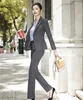 Chaqueta gris de tela de alta calidad para mujer, trajes de negocios con chaquetas y pantalones, Ropa de Trabajo de oficina, trajes ► Foto 1/6