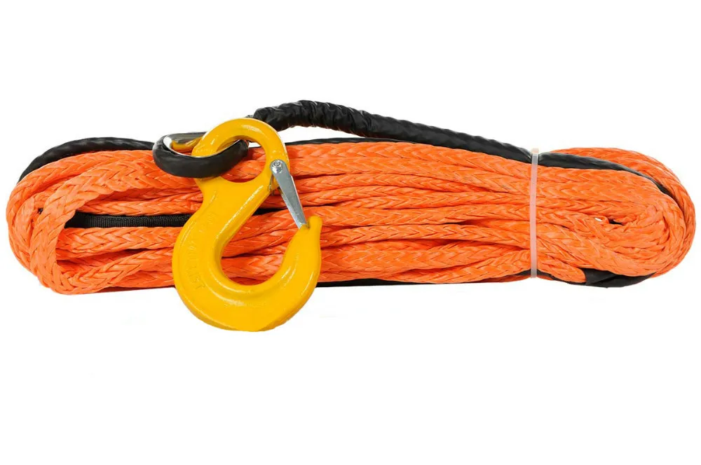 8mm x 40meters UHMWPE Synthetic Winch Rope with hook for 4x4/ATV/UTV