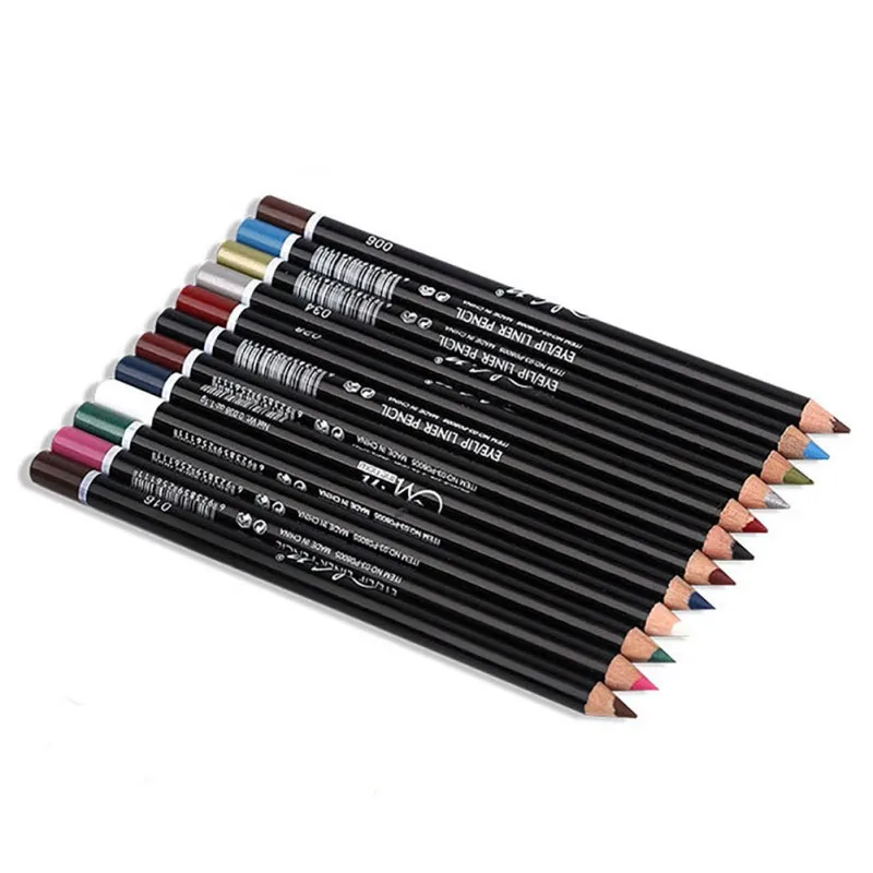 12 Цветов карандаш для глаз Водонепроницаемый бровей долгое многофункциональное глаз карандаш для губ Stick Косметика Eye Liner комплект& Набор
