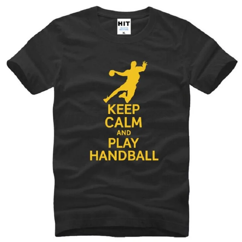 Keep Calm And Play Handball Printed T Shirt Men Short Sleeve O Neck