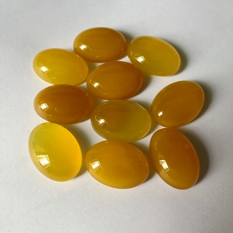 

AA Quality Natural Yellow Carnelian Agate Cabochons Oval 22x30mm CAB Semi precious stone Jewelry Cabochon Ring Face 10pcs/lot