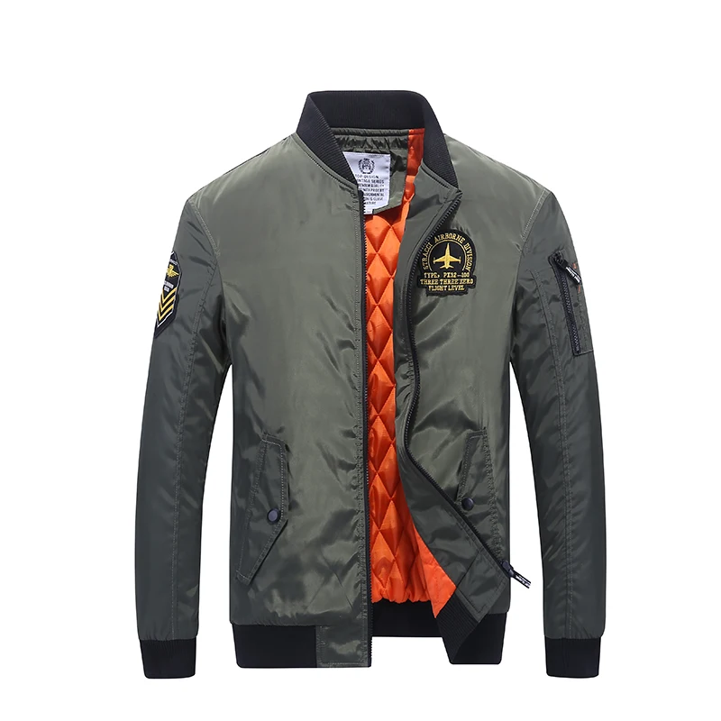  Bomber Male pilot jacket men thermal Tactical Jacket Military Winbreaker Baseball Jacket Custom win