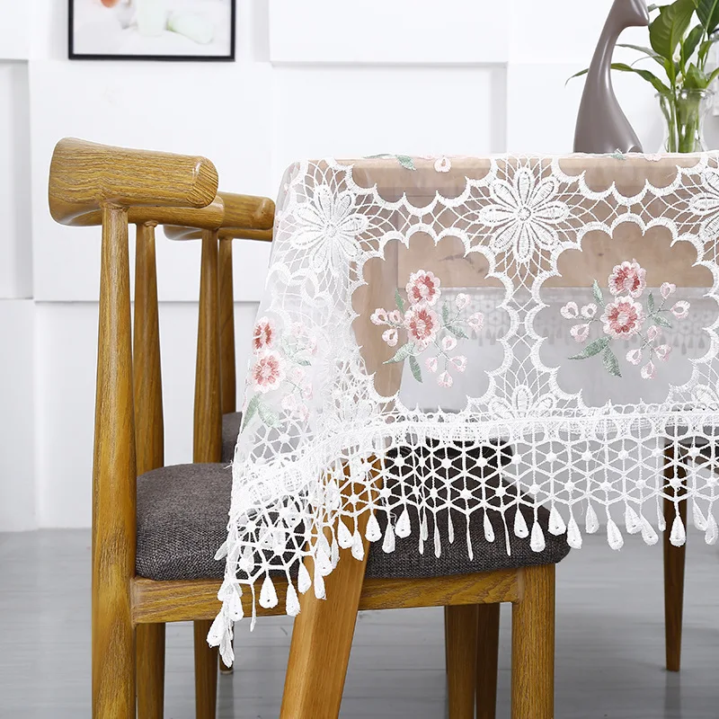 Hot pastoral lace table cover European dining tablecloth kitchen cloth Home Wedding decorative tablecloths Organza Fabric | Дом и сад