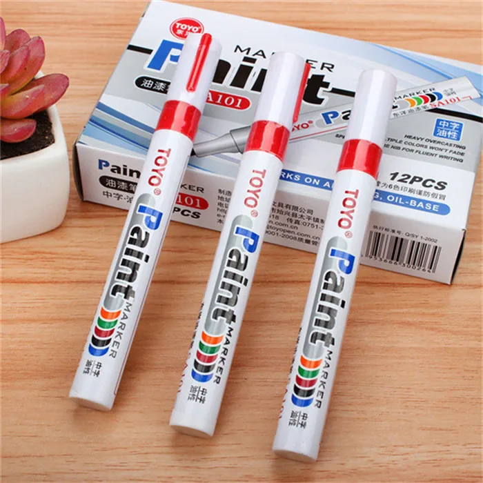 9 Colors White Waterproof Permanent Paint Marker Pen Car Tyre Paint Pen Rubber Tread Environmental Tire Painting DIY Office Gift (13)