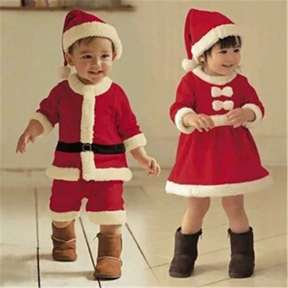 

Cosplay Baby Rompers Newborn Clothes Santa Claus Costume / Hat Hooded Jumpsuits Christmas Halloween Costume for Kids boys girls