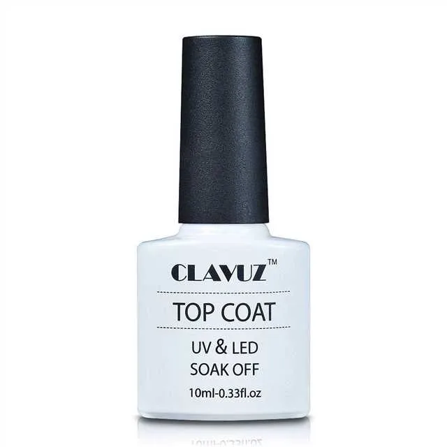 top coat CLAVUZ Macaron UV светодиодный Полупостоянный долговечный Гель-лак черный белый чистый Цвет Гель-лак для ногтей 10 мл - Цвет: top coat