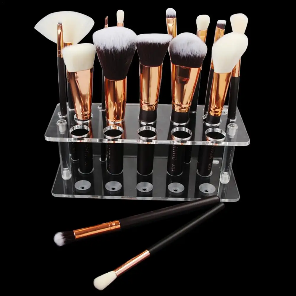 20 Holes Acrylic Makeup Brushes Holder Stand Foldable Organizing Rack Cosmetic Brush Drying Holders