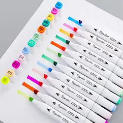 24/36 цветов двуглавый набор маркеров канцелярские принадлежности Escolar студенческий инструмент для рисования дизайн художника Macador Caneta