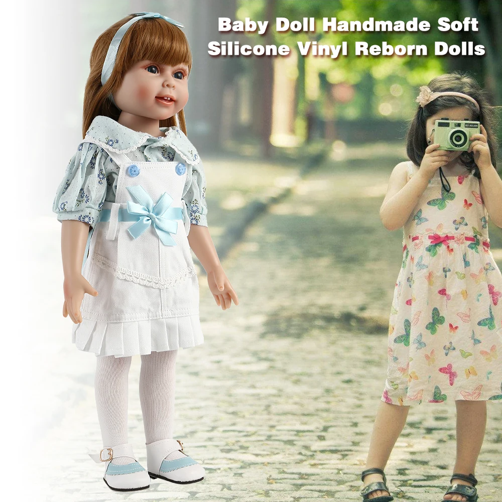 

18'' American Baby Doll Handmade Soft Silicone Vinyl Reborn Dolls Realistic Toddler Doll Toys for Children Christmas Collection