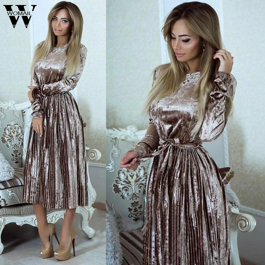 

Womail dress Broadcloth Regular vestidos beautiful cheap dresses Womens Ladies Bandage Velvet Long Bodycon Evening Party Jan5