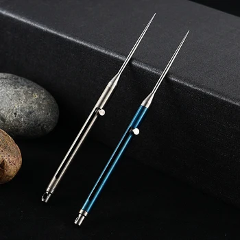 

2019 Titanium Alloy Push-pull Spring Design Toothpick With Holder Ultra Light Portable Multi-function Fruit Fork EDC Titani