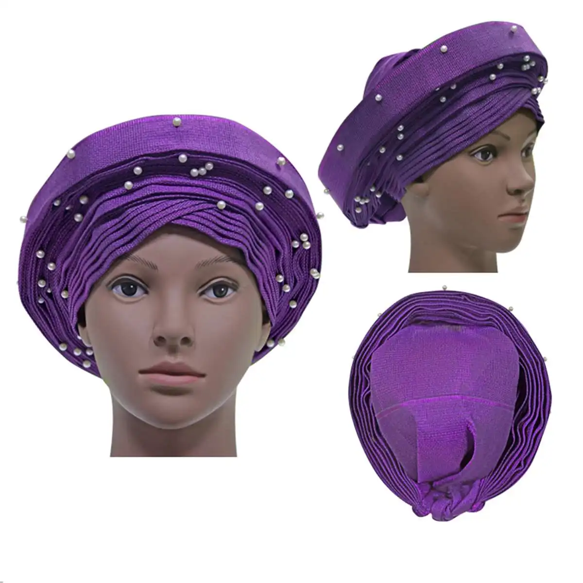 10 цветов Африканский головной платок уже heatie ASO OKE повязка на голову с бисером Африканский тюрбан для женщин аксессуары для волос головной убор ткань