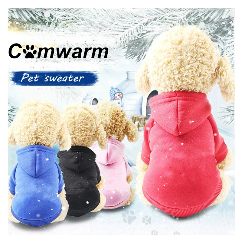 Comwarm Pet теплое пальто с капюшоном Одежда для собак теплая хлопковая куртка для собаки пальто плюшевый мягкий свитер товары для домашних животных