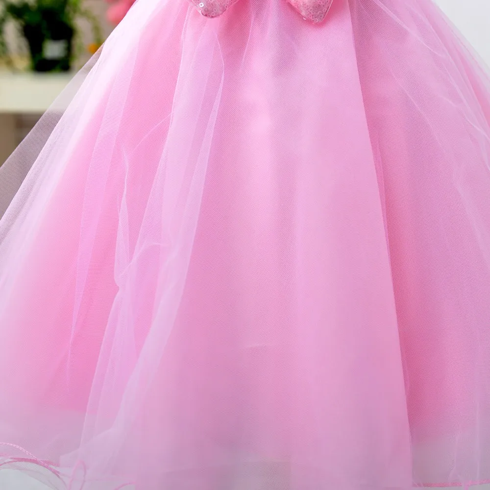 Новинка; летнее платье принцессы с блестками и бантом для маленьких девочек; красивое детское платье для свадебной вечеринки; ; 8089
