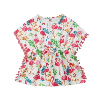 Girls Beach Cover Up Floral Beach Dress Swimsuit Cover Up Loose Swim Dress Beachwear Kids Tunic Children Swim Wear Robe Plage flounce swim dress set