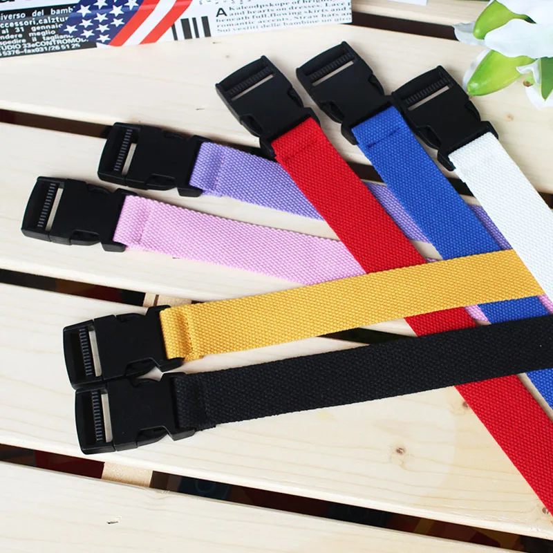 Fashion Black Canvas Belt for Women Casual Female Waist Belts with Plastic Buckle Harajuku Solid Color Long Belts ceinture femme - Image 5