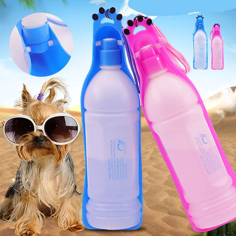

350ml Dog Water Bottle Feeder With Bowl Plastic Portable Water Bottle Pets Outdoor Travel Pet Drinking Water Feeder